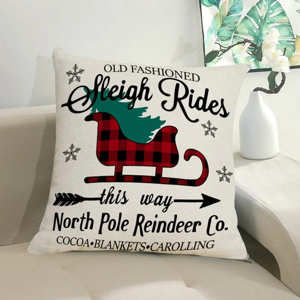 

Christmas themed printed pattern sofa cushion pillowcase home decoration party car bedding