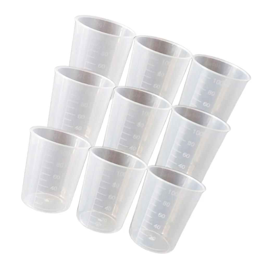 50pcs 100ML Transparent Plastic Measuring Cup with Marking Scales