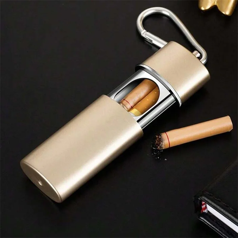 Portable Pocket Ashtray with Keychain Fireproof Metal Ashtray Metal Cigar Ash Storage Organizer Outdoor Smoking Ash Holder 3