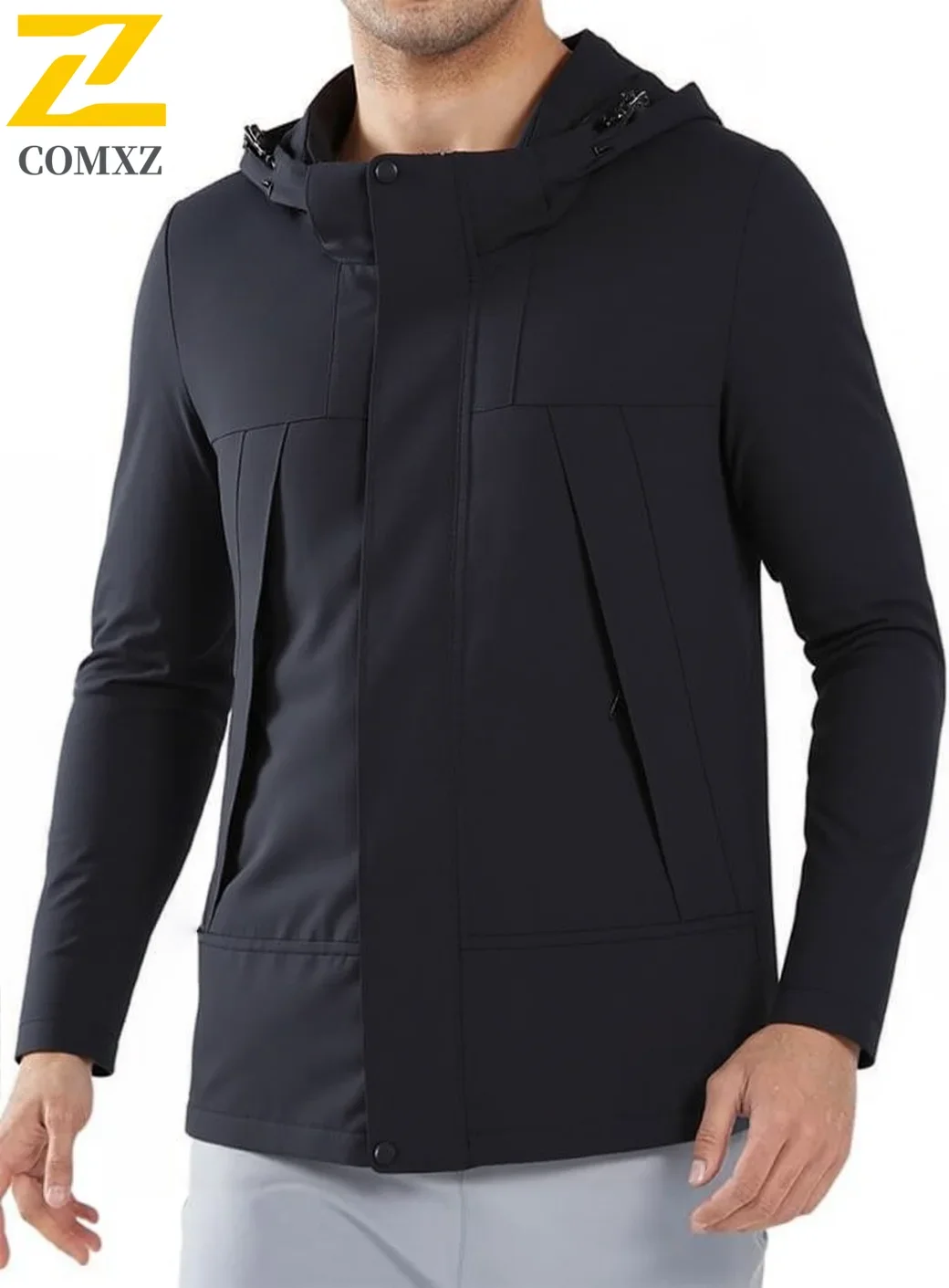 Waterproof Couple Windbreaker Jacket Men Women Lightweight Outdoor Hiking Coat Spring Autumn Fishing Raincoat Detachable Hood