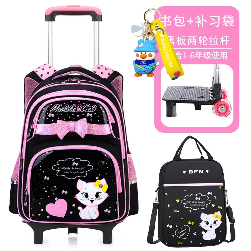 Trolley Children Bags With Wheels Mochilas Kids Backpacks Trolley Luggage Girls school backpack bookbag kids