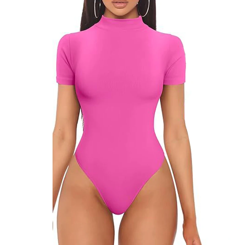thumbnail image 1 of Body elegante de manga corta con cuello cuadrado para mujer, body ajustado liso, ropa interior básica que combina con todo, camiseta informal, Top Sexy de oficina para mujer, 1 of 5