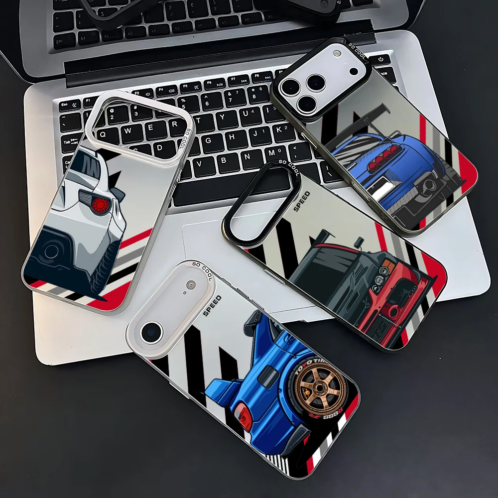 Cartoon Modified JDM Car Matte Phone Case