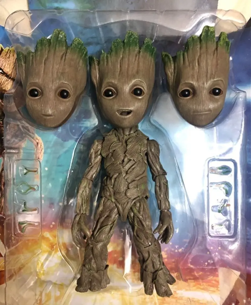 The Avengers Disney Groot Little Tree Man Anime Movie Character Modeling  Figure Movable Joint Model Cute Children Holiday Gifts