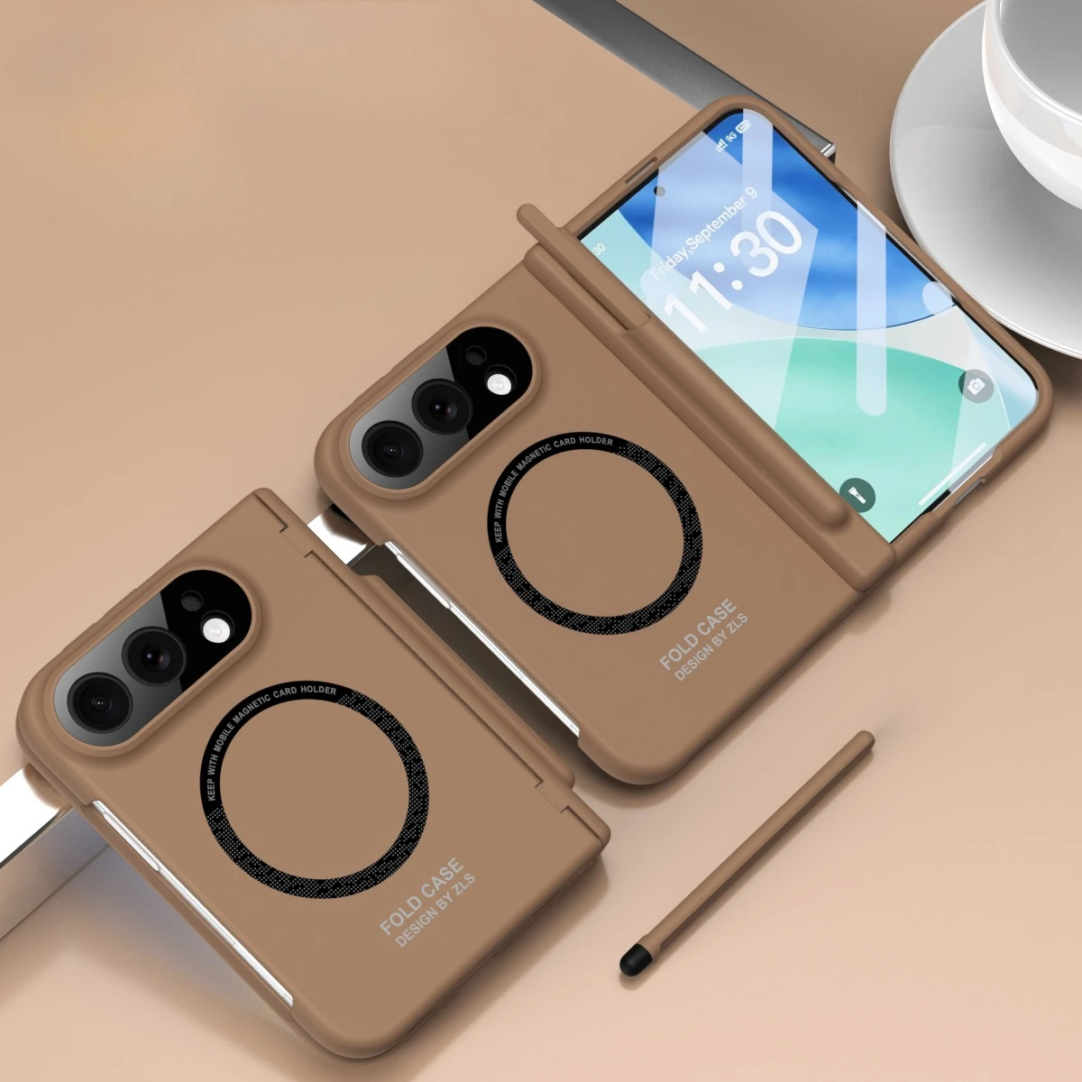 Magnetic Duo Fold Shockproof Case with Screen Protector and Hinge Guard