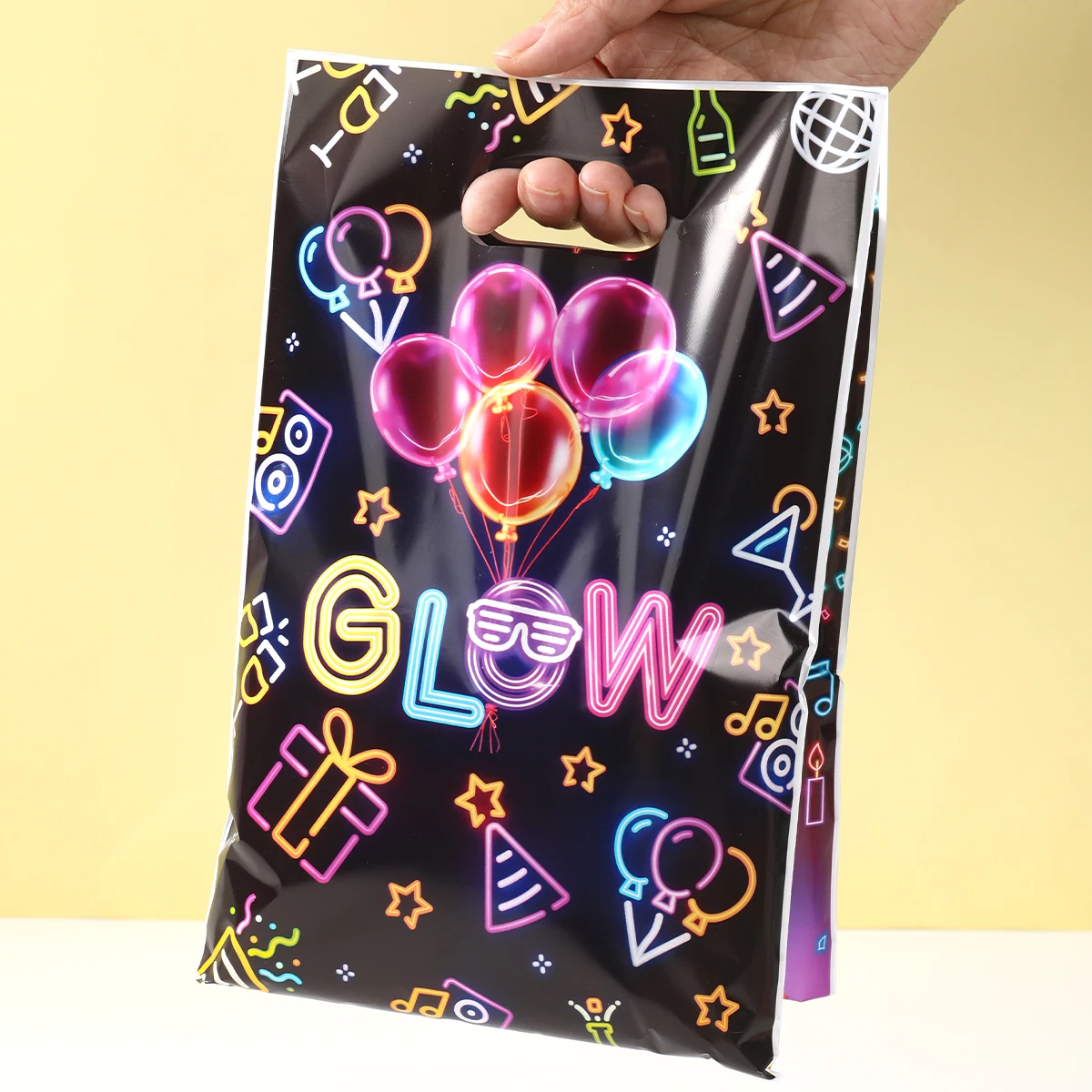Bunte Fluoreszenz-Geschenktüten für Geburtstagsfeiern, Dekoration für Kinder, Jungen und Mädchen, Süßigkeitentüten, Baby-Shower-Zubehör – Detail 2