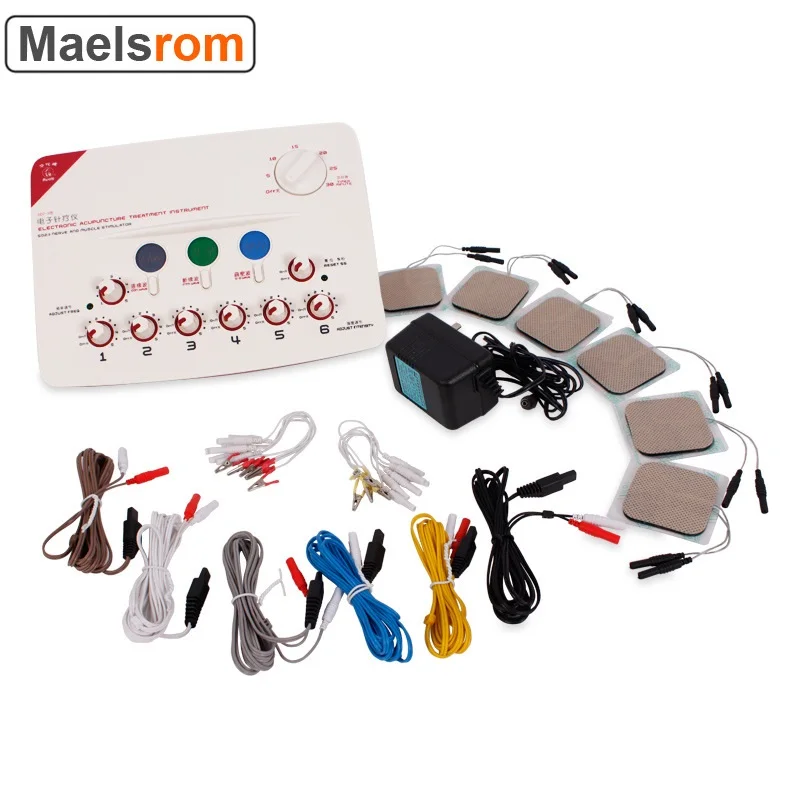 

Electro Acupuncture EMS Muscle Stimulator With 6 Channels TENS Massager Shockwave Therapy Machine For Body Massage Back Pain