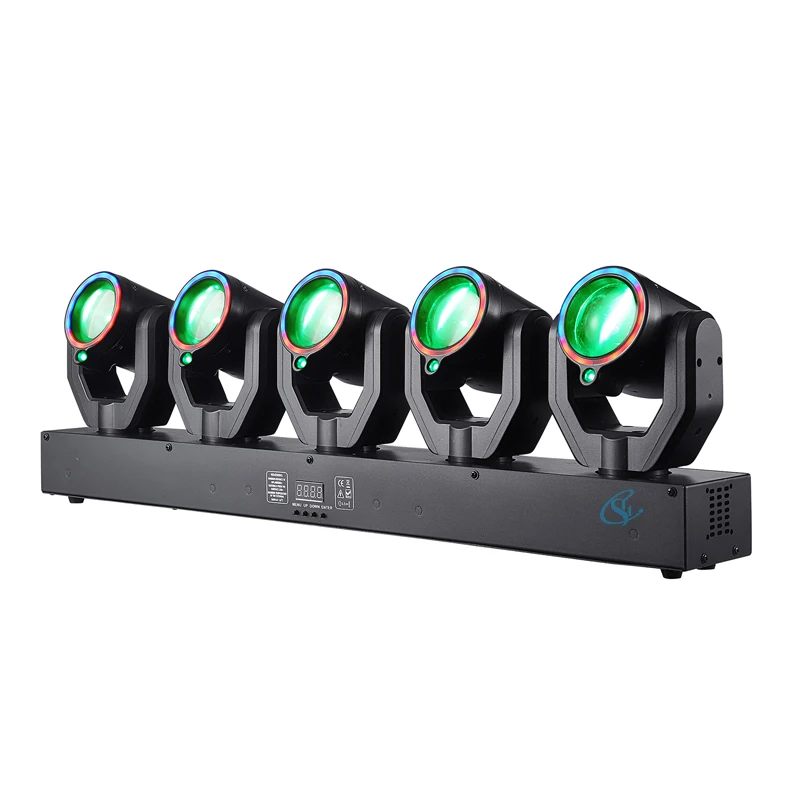 180w 5-Head XY Rotating Stage Disco Light  DMX512 Sound Control RGBW Beam+Green