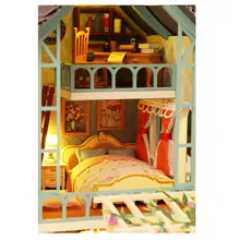 

Natural Dollhouse W/ Base Small Bar 7 Major Areas Dog House Forest for Gifts