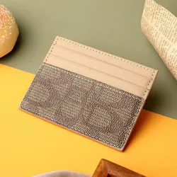 Elegant Women's PU Leather Wallet - Multi - Function Card Holder & Compact Purse (Khaki)