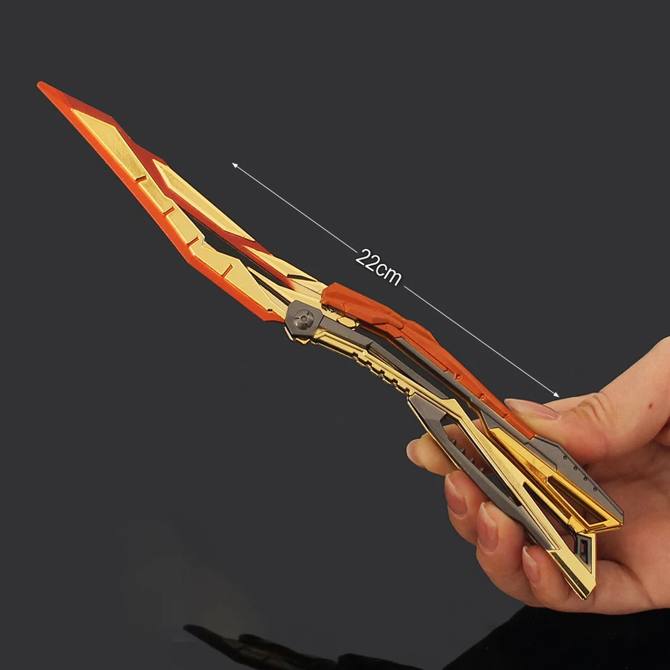 折りたたみバタフライナイフトレーナー模型玩具 – 22cm 亜鉛合金製、鈍