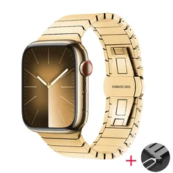 Premium Stainless Steel Metal Link Bracelet for S11 - 10 42mm 40 41mm (Golden)