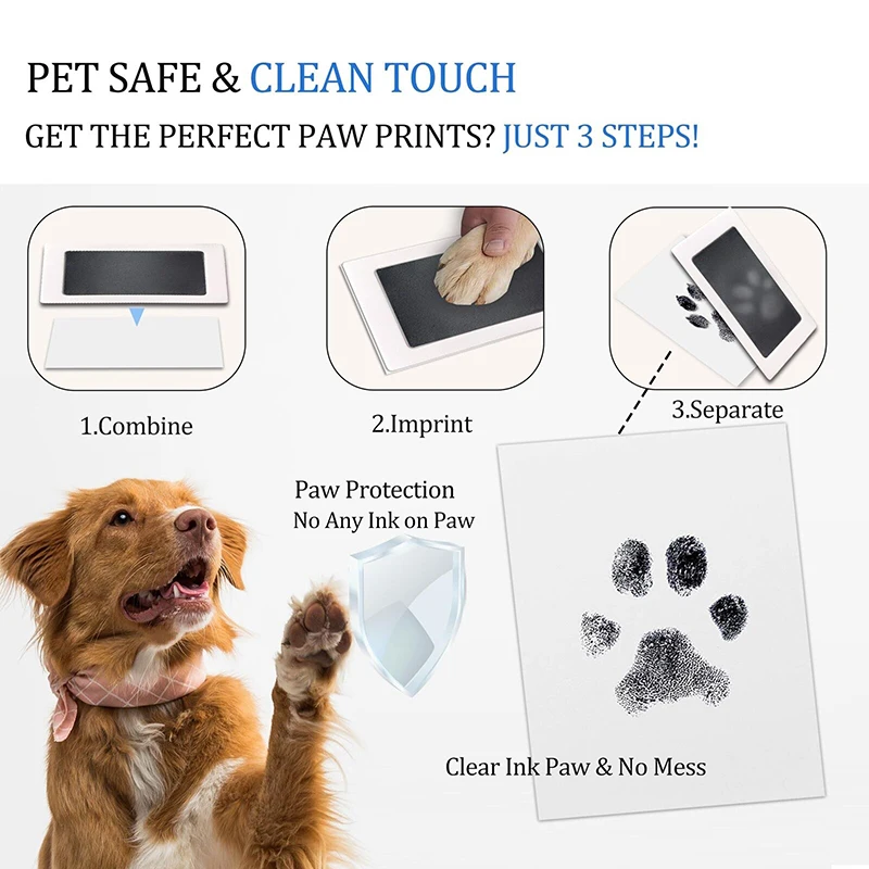 Pet Dog Cat Paw Print Pad Safe Non-toxic Easy Clean Recyclable