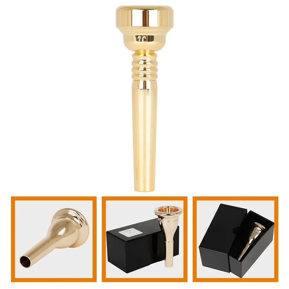 Gold Plated Trumpet Mouthpiece 17C Small Brass Copper Finish for Student Adult Beginner Music Instrument Accessories Durable
