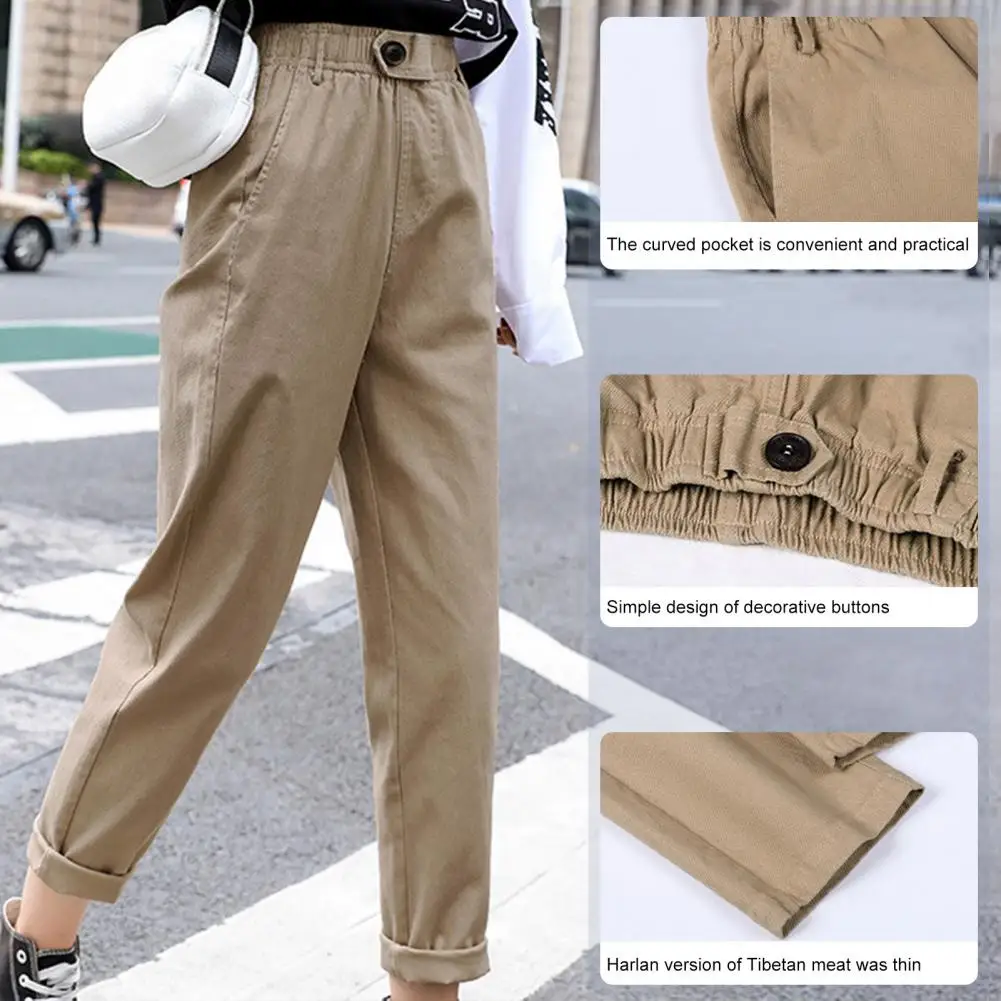 

Women Trousers Straight Slim Pants Solid Color Comfy Women Pants
