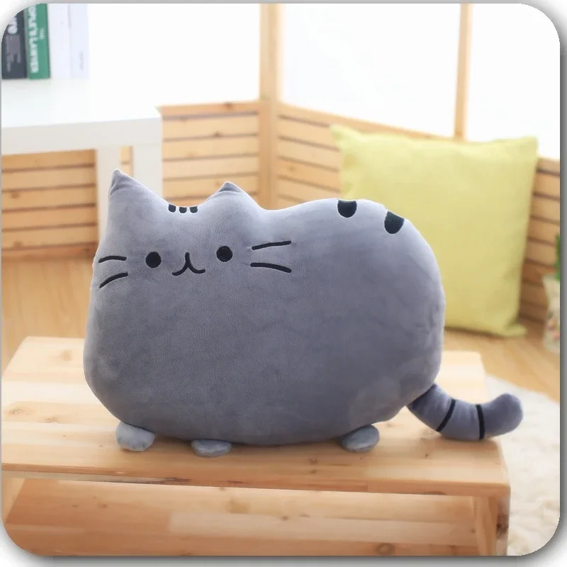 Almohada de felpa suave con forma de gato y galleta para niños, cojín de peluche para la siesta y la Oficina, almohada para dormir en la cama, regalo de decoración para el hogar