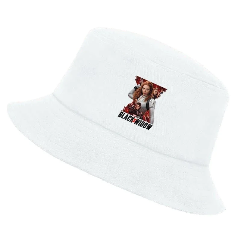 

Шляпа с защитой от солнца и солнца для детей, Модная уникальная Рыбацкая шляпа с изображением фильма Marvel «черная вдова», в повседневном стиле, подарок на праздник