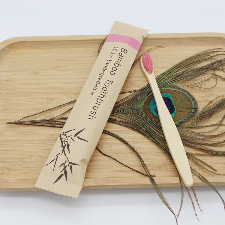 Eco-Friendly Vegan Bamboo Toothbrushes - 100-Pack of Reusable Soft Wooden Brushes