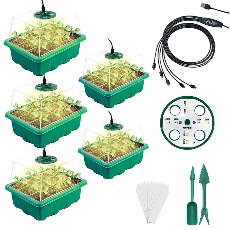 

Entry Tray, 12 Holes Per Tray, Home Greenhouse Growth Light, Seedling Tray, Full Spectrum LED Growth Light, Plant Seeds