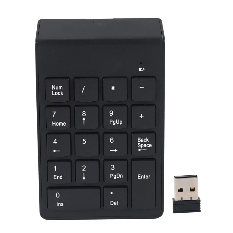

Numeric Keypad,18 Keys Wireless USB Number Pad Keyboard With 2.4G Mini USB Numeric Receiver For Laptop Desktop PC Notebook - Bla