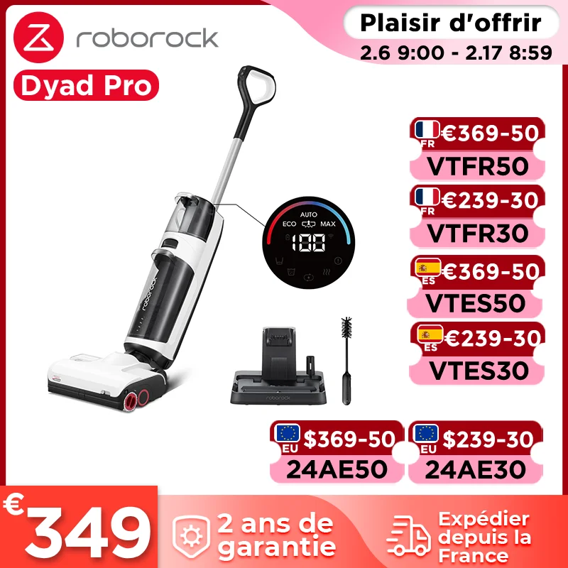 [-$30: Lds30] Roborock Dyad Pro Wireless Wet And Dry Smart Aspirapolvere 17000Pa Aspirazione Mop Autopulente Versione Aggiornata Di Roborock Dyad