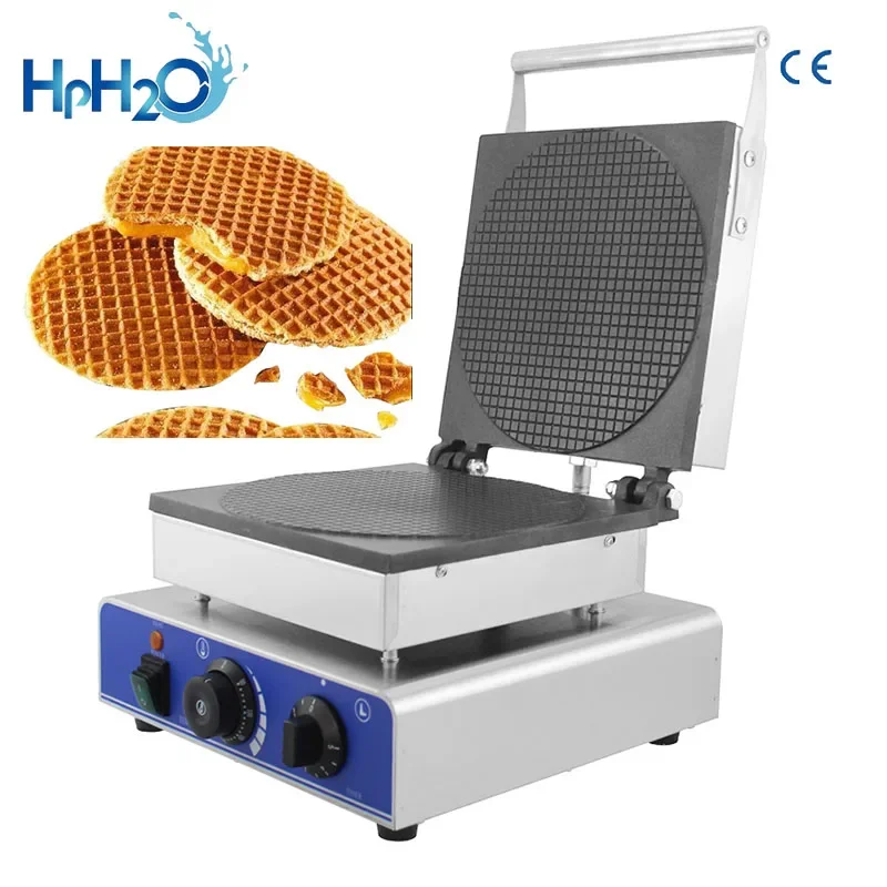 Commerciale Elettrico Olandese Stroopwafel Maker Waffle Machine Waffle Cone Maker Sciroppo Piastra Di Ferro Waffle Maker Snack Cake Forno