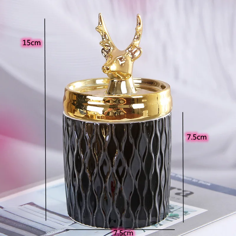 Electroplated Bird Ceramic Decorative Jar with Lid, Candle Jar, Aromatherapy Cup, Jewelry Storage Box, Handicraft Ornament 6