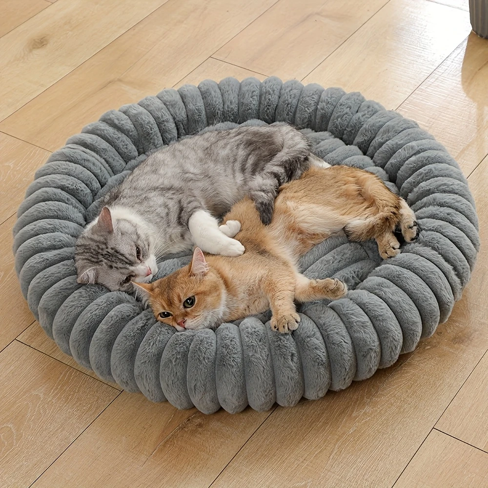 Ultra Soft Round Donut Pet Bed For Small And Medium Cats And Dogs_voghion.com