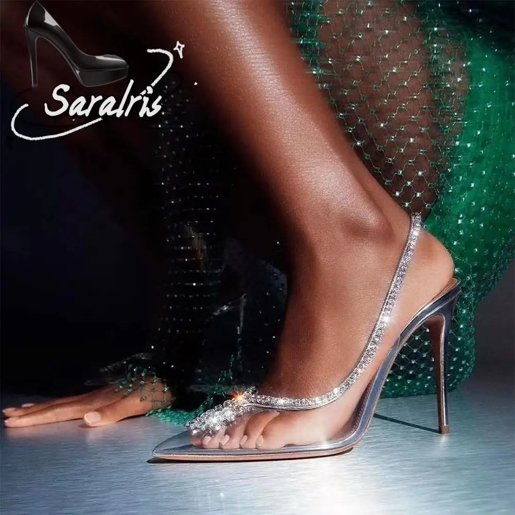 Saralris 2022 Hot Fashion Women Pumps Super High Thin Heels Rhinestone  Pointed Toe Sandals Wedding Banquet Party Pumps Summer - Women's Sandals -  AliExpress