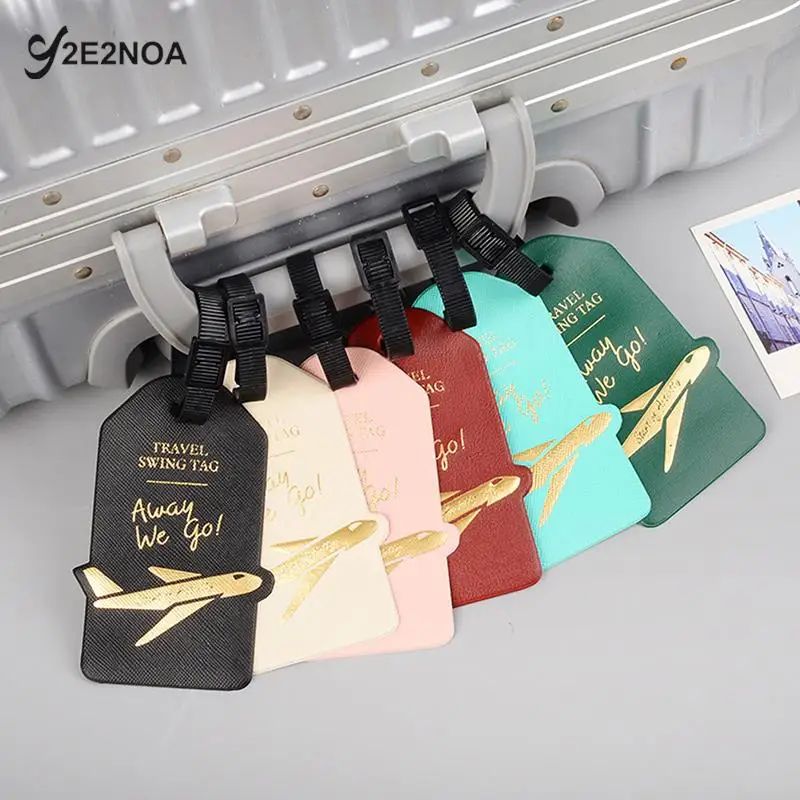 Tanie Travel Accessories Creative Aircraft PU Leather Luggage Tag Women Men Portable Label sklep