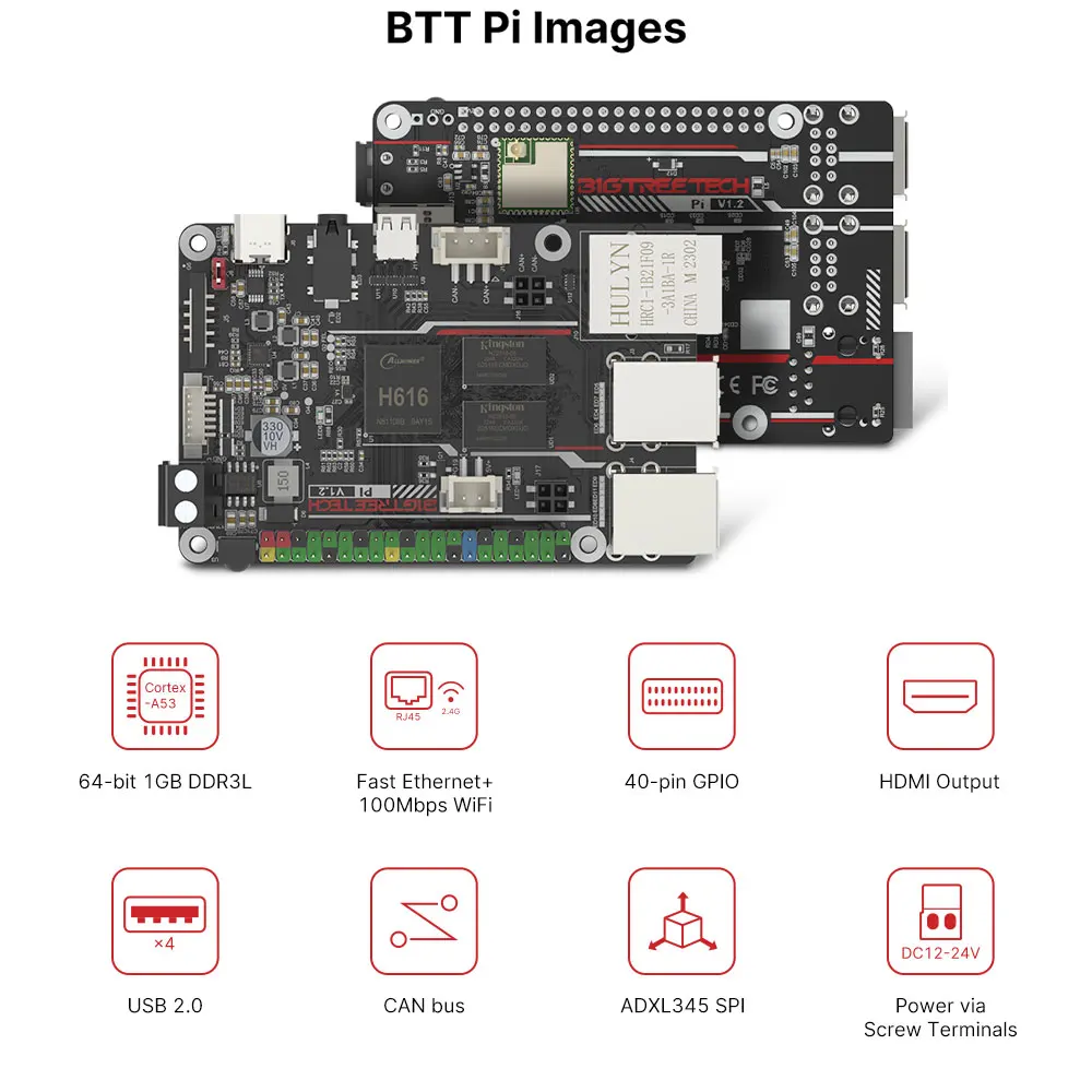Bigtreetech-pi V1.2 Placa 64 Bits Quad Core Cortex-a53 Computador vs Raspberry pi pi Laranja Atualização para Impressora 3d Klipper - Imagem 2