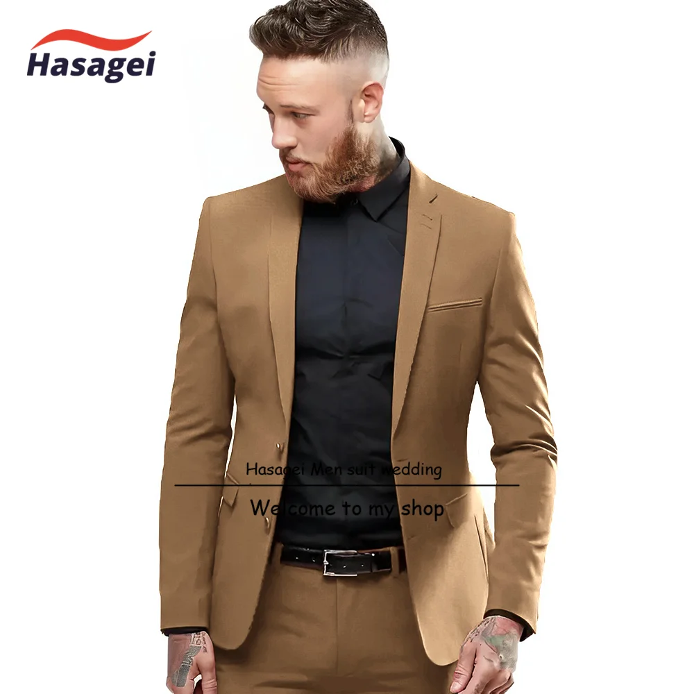 New Red Men's Suit Single-Breasted Slim Fit Formal Wedding Banquet Party Custom Two-Piece Suit (Jacket + Pants)