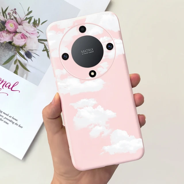 Custodia In Silicone Morbido Per Honor Magic 5 Lite Con Simpatico Astronauta Nascosto E Staffa - Antiurto, Ultra Sottile, Colore Rosa