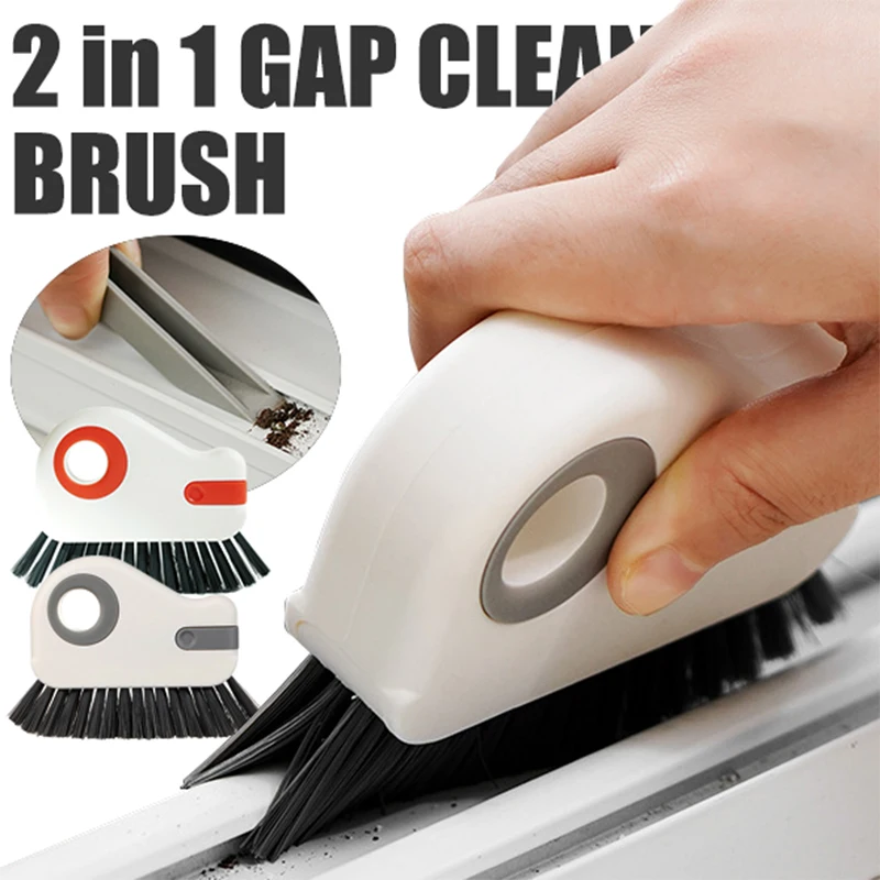2 in 1 Multipurpose Groove Cleaning Brush Window Frame Floor Slot Door Gap Brushes Sliding Track Crevice Cleaner Tool Household