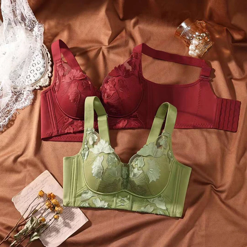 Luxurious Three-Dimensional Flower Lace Bra Lift Keep Comfortable Chest  Underwear Gather Anti-Sagging Steel Ring-Free Tube Top - AliExpress