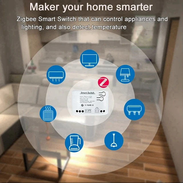 Tuya Smart Zigbee Switch With Temperature Sensor Passive Dry Contact Zigbee Relay Work With Home Assistant 5