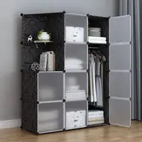Meuble de maison multifonction en plastique, armoire de chambre à coucher, rangement pliable, armoire à vêtements, cloison de séparation en tissu, livraison gratuite 1