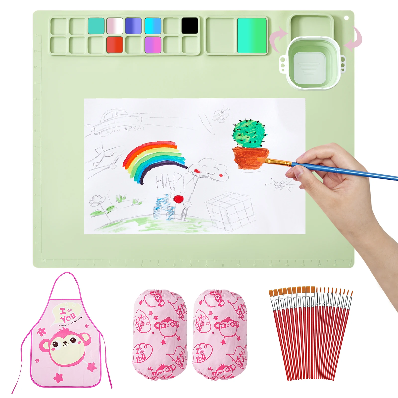 Silicone Painting Pad Suction Cup Reusable for Art