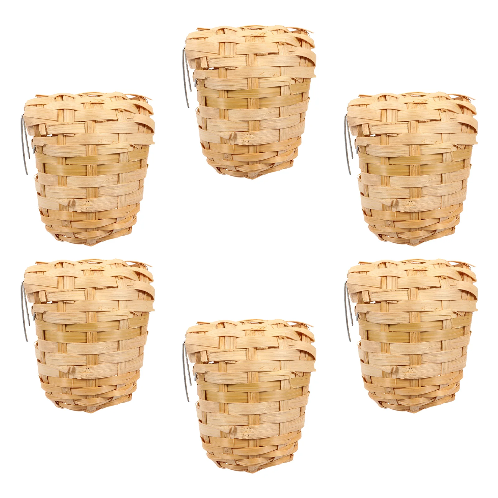 

6 Pcs Handmade Bamboo Bird Nest Creative Decor Decorate Handwork Birds Shelter Breeding Hand-woven Handicrafts Home
