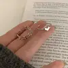 Index Finger Ring Stylish Electroplating Opening Ring Ladies Women Ring  Ins Style Adjustable Ring Fashion Jewelry 1