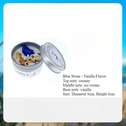 Scented Crystal Stone & Dry Flower Candle in Elegant Silver Tin (Vanilla flavor)