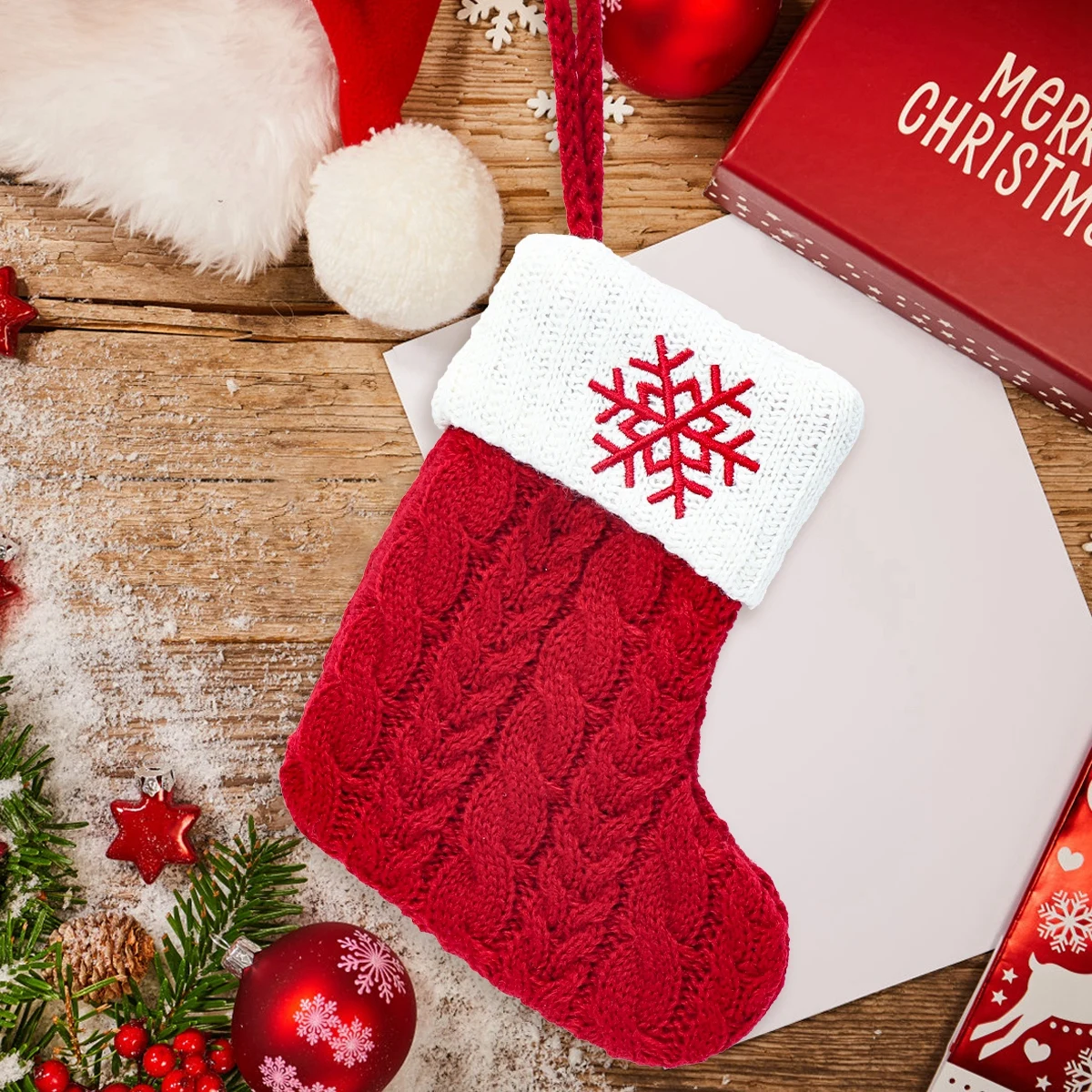 Christmas Decorations Christmas Alphabet Knitting Sock Christmas Tree Ornament For Home 2025 Gift