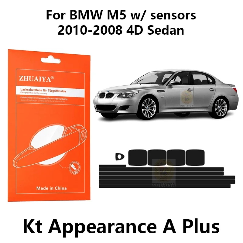 

Защитная пленка ZHUAIYA для красок дверной ручки, ТПУ PPF для BMW M5 с датчиками 2010-2008 4D, автомобильные аксессуары