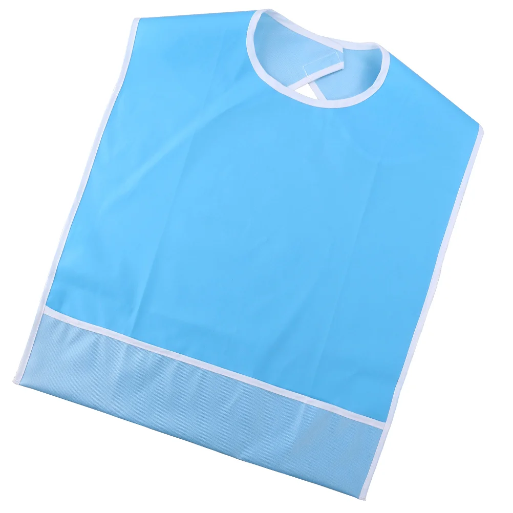 Adult Bib Protector Bibs Mealtime Waterproof Eating Clothingblue Apron