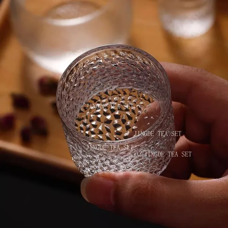 Heat-resistant Glass Wine Set Japanese Style Hammer Patterned Small Wine Pot Household Sake Dispenser Small Teacup