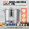VEVOR Stainless Steel Kettle 5 GALLON Brewing Pot Tri Ply Bottom for Beer Brew Kettle Pot Home Brewing Supplies Includes Lid 5