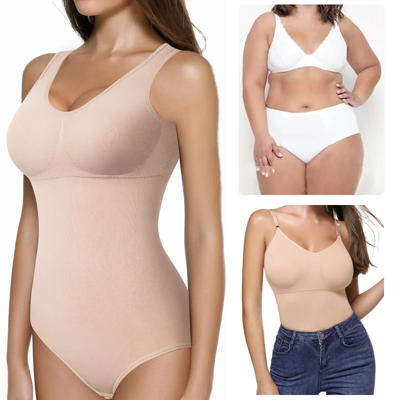 Body Moldeador Sin Mangas, Control De Barriga, Cuello Redondo