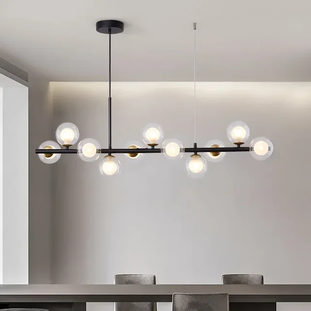 Lámpara de techo con bola de cristal moderna para mesa, comedor, sala de estar, cocina, isla, lámpara colgante, decoración del hogar, accesorio de iluminación interior 6