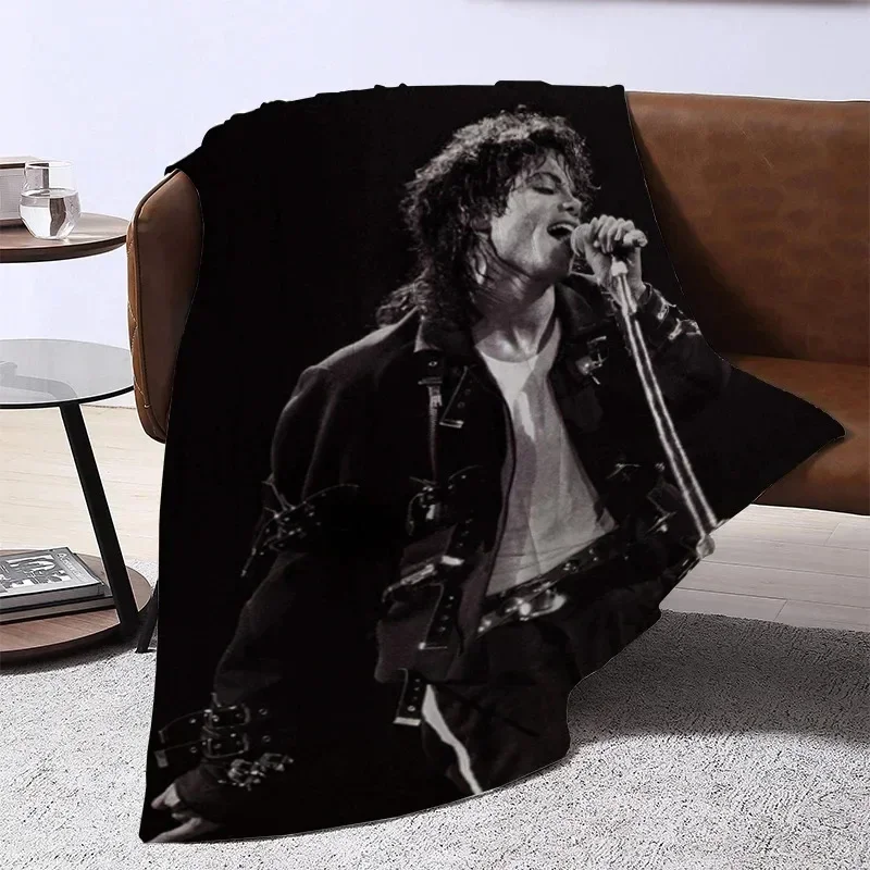 Michael Jackson Custom  Flannel Blanket Thin Portable Nap Air Conditioning Sofa Warm Plush Home Travel Picnic Cover 6