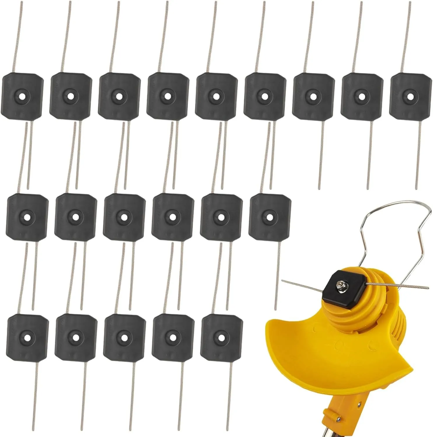 20Pcs String Trimmer Head Electric Weed Trimmer Blade Replacement Steel Wire Line Trimmer Spool Wire Weed Trimmer Head Weed Wacker Attachment for Cordless Grass Trimmers